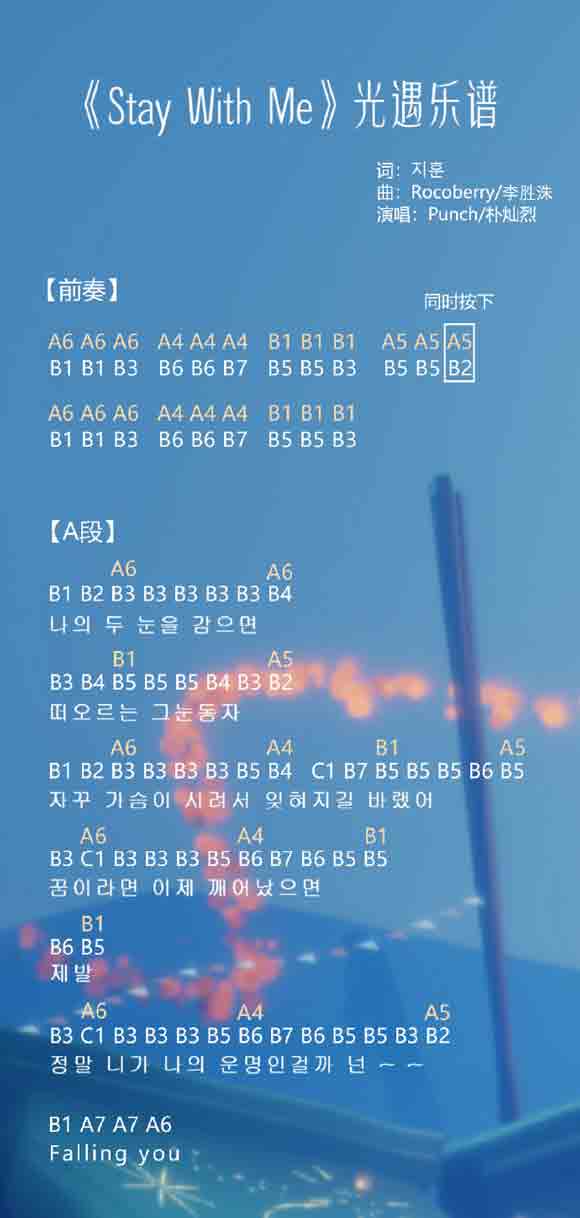 指弹谱光遇StayWithMe歌谱 光遇StayWithMe简谱图片亚星体育(图1)
